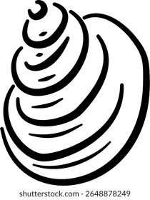 Shell with fine detailing for packaging beach stationery marine branding natural label useVector illustration
