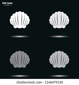 Shell flat grayscale vector icon.