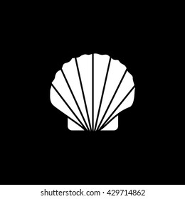 Shell Flat Icon On Black Background