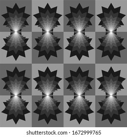 shell flower star pattern geometry ornament square gray background