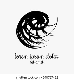 Shell hand drawn illustration. Logo template.