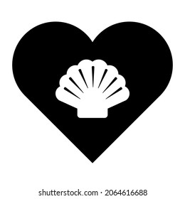 Shell y corazón en blanco