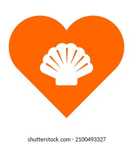 Shell y corazón en blanco