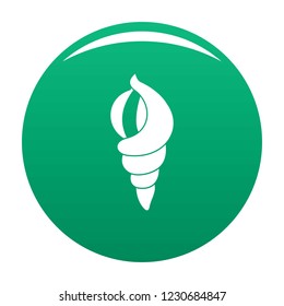 Shell as house icon. Simple illustration of shell as house vector icon for any design green