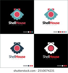 shell house imobiliário agente de imóveis silhueta logotipo definir modelo design