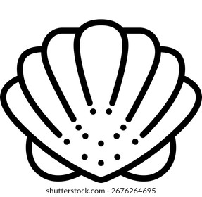 Ícone Shell, Símbolo de Ícone de Contorno Preto-e-Branco