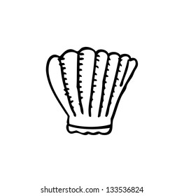 shell icon cartoon doodle  with white background