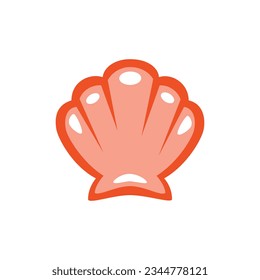 Shell icon. Cartoon illustration of a sea shell isolated on a white background. Vector 10 EPS.