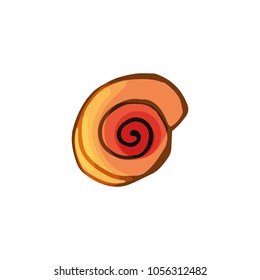 Shell icon in cartoon style. For web, print and creative design. Vector illustration