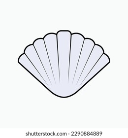 Shell Icon. Clam, Scallop. Fossil Symbol.