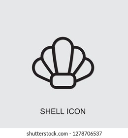 shell icon . Editable outline shell icon from summer. Trendy shell icon for web and mobile.