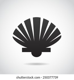 Shell icon isolated on white background. Vector illustration.