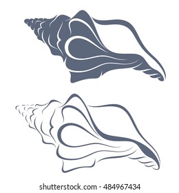 Shell icon. Isolated shell on white background