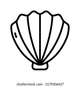 Shell Icon. Line Art Style Design Isolated On White Background