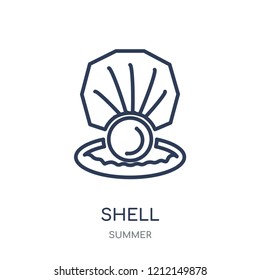 Shell icon. Shell linear symbol design from Summer collection. Simple outline element vector illustration on white background.