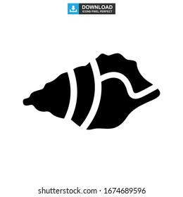 Icono de shell o logotipo símbolo de signo aislado ilustración vectorial - iconos vectoriales de estilo negro de alta calidad
