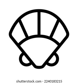 Muschelsymbol oder Logo einzeln auf Zeichensymbolen, Vektorgrafik - hochwertige Vektorsymbole in schwarzem Stil
