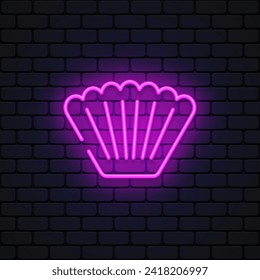 Shell icon neon, great design for any purposes. Vector illustration