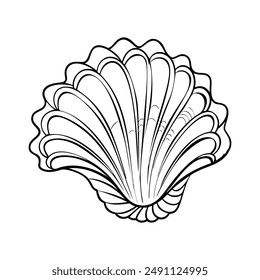 Shell. Icon on a white background. One line