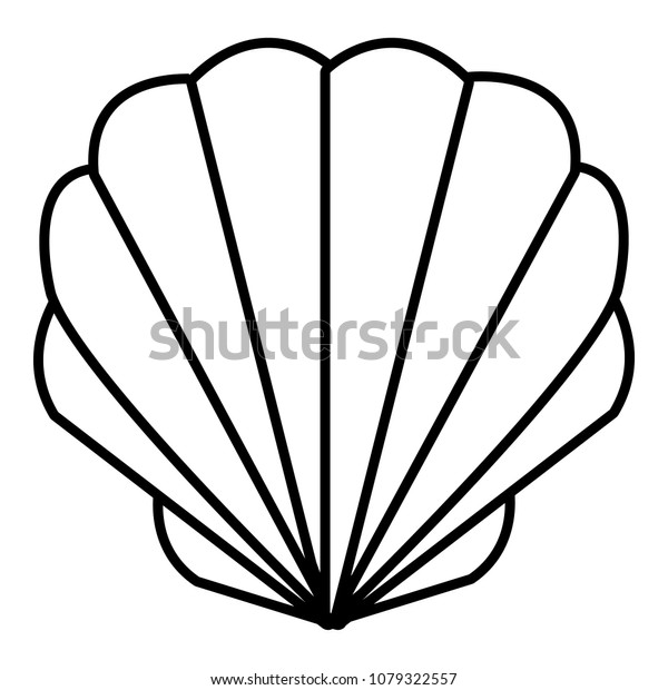 Shell Icon Outline Illustration Shell Vector Stock Vector (Royalty Free ...