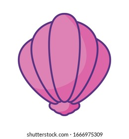 shell icon over white background, flat style, vector illustration