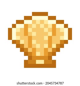Shell Icon Pixelkunst. Clam Pixelkunst. Vektorgrafik.