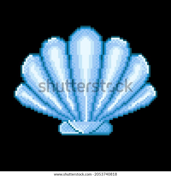 Shell Icon Pixel Art Clam Pixel Stock Vector (Royalty Free) 2053740818 ...