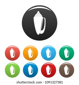 Shell icon. Simple illustration of shell vector icons set color isolated on white