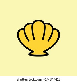 shell icon thin line on color background
