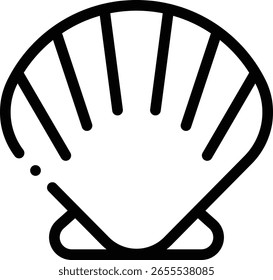 ícone do shell. Design De Estilo Linear Fino Isolado Em Plano De Fundo Branco