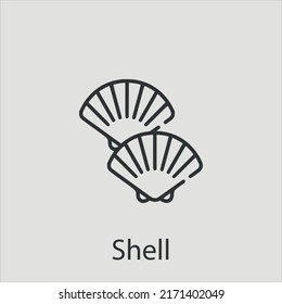 shell icon vector icon.Editable stroke.linear style sign for use web design and mobile apps,logo.Symbol illustration.Pixel vector graphics - Vector