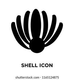 Shell icon vector isolated on white background, Shell transparent sign , dark pictogram