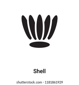 Shell icon vector isolated on white background, logo concept of Shell sign on transparent background, filled black symbol