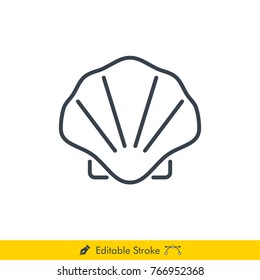 Shell Icon / Vector - In Line / Stroke Design