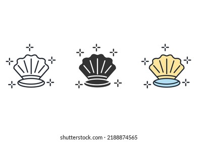 Shell icons  symbol vector elements for infographic web