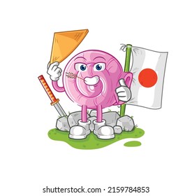 the shell japanese vector. cartoon character