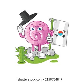 the shell korean character. cartoon mascot vector