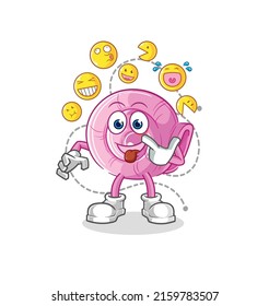the shell laugh and mock character. cartoon mascot vector