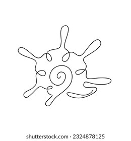 SHELL LINE ART. Vector seashell. Continuous Line Drawing Vector for print poster, card, sticker tattoo. Single line art. One Line Hand Drawn Illustration of Sea Shell. Simple outline style