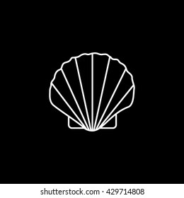 Shell Line Icon On Black Background