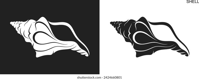 Shell logo.  Isolated shell on white background