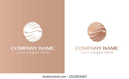 Shell logo. Modern seashell, naulilus. Elegant linear logo. Template to create a unique luxury design, logo