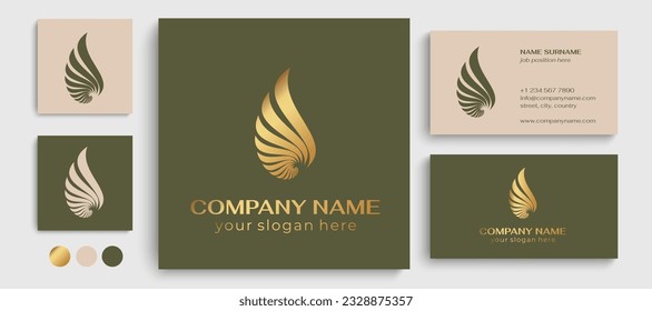 Shell logo. Modern seashell, naulilus. Elegant linear logo. Template to create a unique luxury design, logo