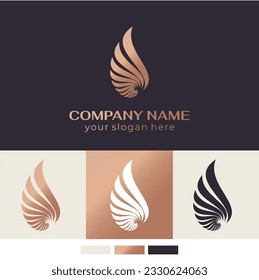 Shell logo. Modern seashell, naulilus. Elegant linear logo. Template to create a unique luxury design, logo