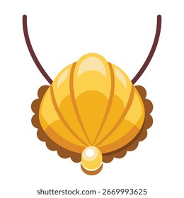 Shell Necklace Vector Illustration Cartoon, Clipart and Line Art Design