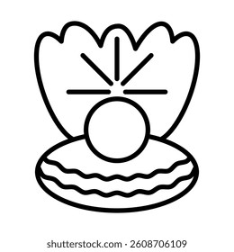 Shell Necklace Vector Line Icon Design