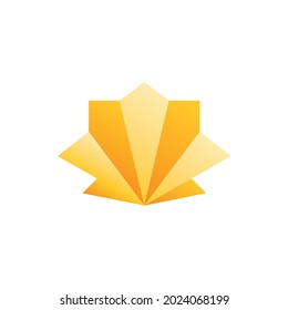 Shell Origami Gradient Flat Icon Logo Illustration Vector Isolated. Origami and Paper Craft Icon-Set. Suitable for Web Design, Logo, App. 