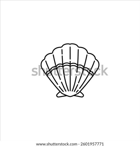 shell outline illustration. shell black line illustration.
