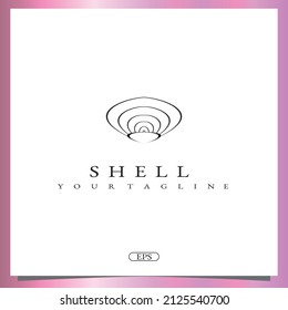  shell outline logo premium elegant template vector eps 10