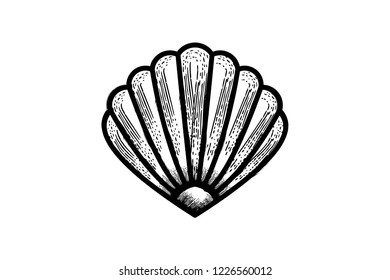 Shell, Oyster, Scallop logo design Designs Inspiration Isolated on White Background